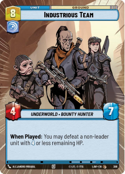 Industrious Team (HYPERSPACE) single card from Star Wars Unlimited