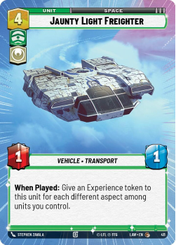 Jaunty Light Freighter (HYPERSPACE) single card from Star Wars Unlimited