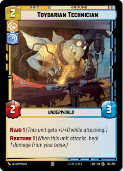 Toydarian Technician single card from Star Wars Unlimited