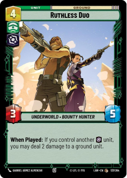 Ruthless Duo single card from Star Wars Unlimited