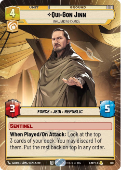 Qui-Gon Jinn - Influencing Chance (HYPERSPACE) single card from Star Wars Unlimited