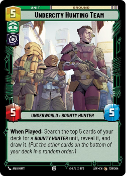 Undercity Hunting Team single card from Star Wars Unlimited