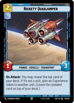 Rickety Quadjumper single card from Star Wars Unlimited