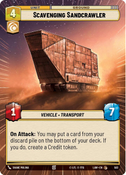 Scavenging Sandcrawler (HYPERSPACE) single card from Star Wars Unlimited