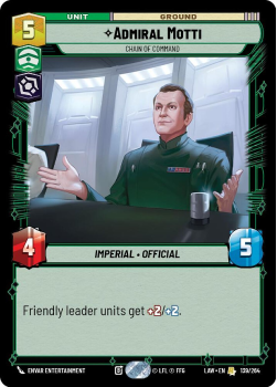 Admiral Motti - Chain of Command single card from Star Wars Unlimited