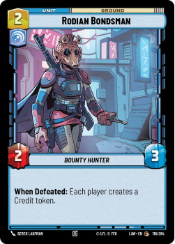 Rodian Bondsman single card from Star Wars Unlimited