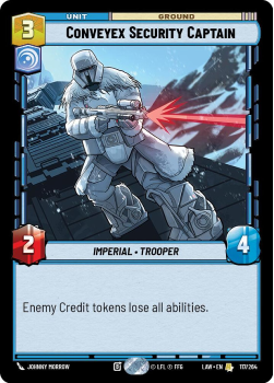 Conveyex Security Captain single card from Star Wars Unlimited