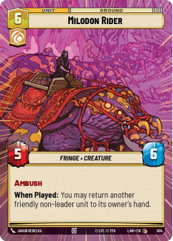 Milodon Rider (HYPERSPACE) single card from Star Wars Unlimited