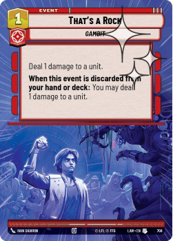 That's a Rock (HYPERSPACE FOIL) single card from Star Wars Unlimited