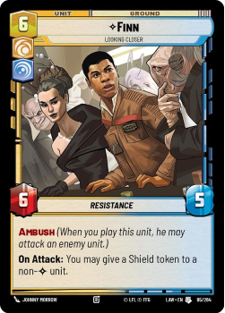 Finn - Looking Closer single card from Star Wars Unlimited