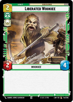 Liberated Wookiee single card from Star Wars Unlimited