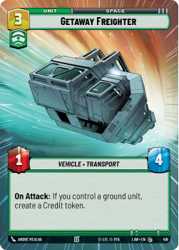 Getaway Freighter (HYPERSPACE) single card from Star Wars Unlimited