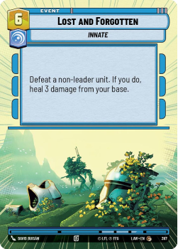 Lost and Forgotten (HYPERSPACE) single card from Star Wars Unlimited