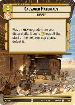 Salvaged Materials (HYPERSPACE) single card from Star Wars Unlimited