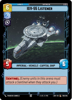 IGV-55 Listener single card from Star Wars Unlimited