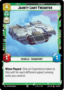 Jaunty Light Freighter single card from Star Wars Unlimited
