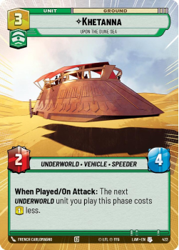 Khetanna - Upon the Dune Sea (HYPERSPACE) single card from Star Wars Unlimited