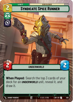 Syndicate Spice Runner (HYPERSPACE) single card from Star Wars Unlimited