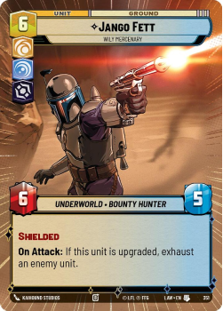 Jango Fett - Wily Mercenary (HYPERSPACE) single card from Star Wars Unlimited