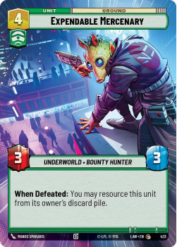 Expendable Mercenary (HYPERSPACE) single card from Star Wars Unlimited