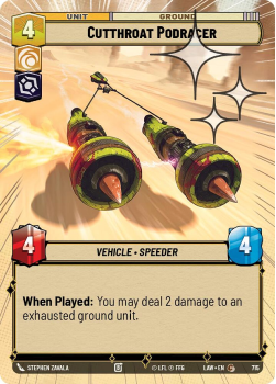 Cutthroat Podracer (HYPERSPACE FOIL) single card from Star Wars Unlimited