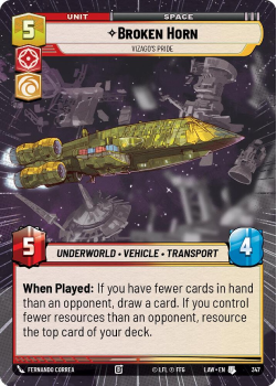 Broken Horn - Vizago's Pride (HYPERSPACE) single card from Star Wars Unlimited