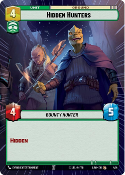 Hidden Hunters (HYPERSPACE) single card from Star Wars Unlimited