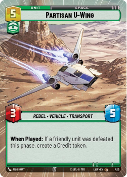Partisan U-Wing (HYPERSPACE) single card from Star Wars Unlimited