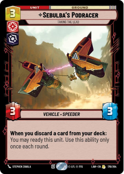 Sebulba's Podracer - Taking the Lead single card from Star Wars Unlimited