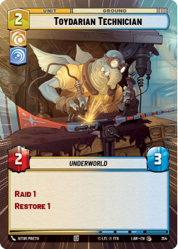 Toydarian Technician (HYPERSPACE) single card from Star Wars Unlimited