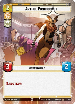 Artful Pickpocket (HYPERSPACE FOIL) single card from Star Wars Unlimited
