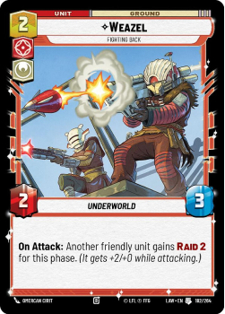 Weazel - Fighting Back single card from Star Wars Unlimited