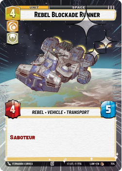 Rebel Blockade Runner (HYPERSPACE FOIL) single card from Star Wars Unlimited