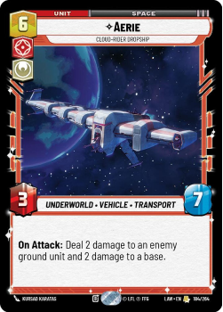 Aerie - Cloud-Rider Dropship single card from Star Wars Unlimited