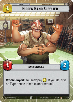 Hidden Hand Supplier (HYPERSPACE) single card from Star Wars Unlimited