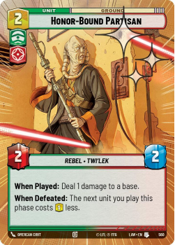 Honor-Bound Partisan (HYPERSPACE FOIL) single card from Star Wars Unlimited
