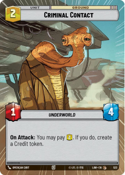 Criminal Contact (HYPERSPACE) single card from Star Wars Unlimited