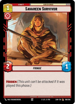Savareen Survivor single card from Star Wars Unlimited