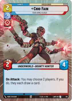 Chio Fain - Four-Armed Slicer (HYPERSPACE) single card from Star Wars Unlimited