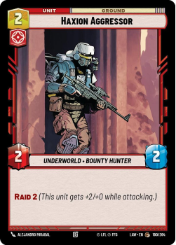 Haxion Aggressor single card from Star Wars Unlimited