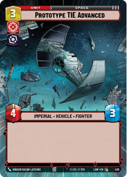 Prototype TIE Advanced (HYPERSPACE) single card from Star Wars Unlimited