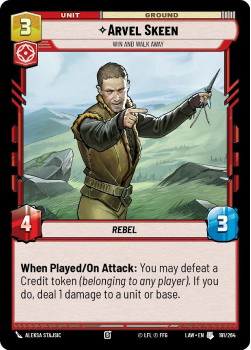 Arvel Skeen - Win and Walk Away single card from Star Wars Unlimited
