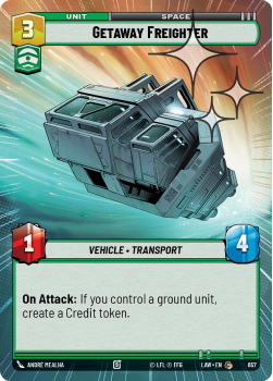 Getaway Freighter (HYPERSPACE FOIL) single card from Star Wars Unlimited