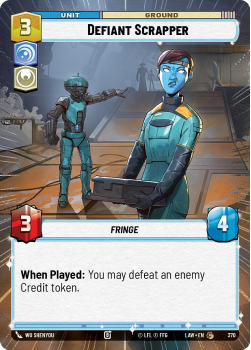 Defiant Scrapper (HYPERSPACE) single card from Star Wars Unlimited