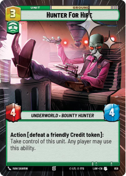 Hunter For Hire (HYPERSPACE FOIL) single card from Star Wars Unlimited