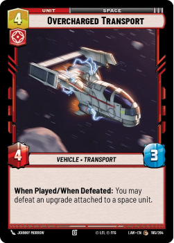 Overcharged Transport single card from Star Wars Unlimited