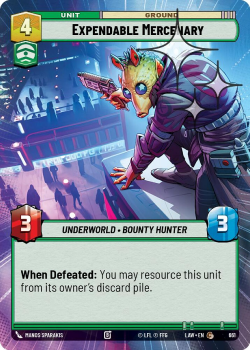 Expendable Mercenary (HYPERSPACE FOIL) single card from Star Wars Unlimited
