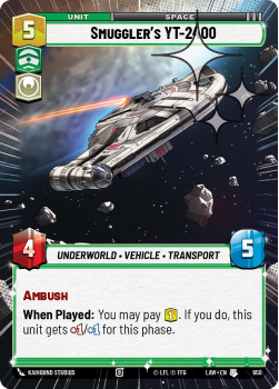Smuggler's YT-2400 (HYPERSPACE FOIL) single card from Star Wars Unlimited
