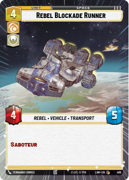 Rebel Blockade Runner (HYPERSPACE) single card from Star Wars Unlimited