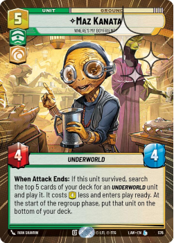 Maz Kanata - Where's My Boyfriend? (HYPERSPACE FOIL) single card from Star Wars Unlimited
